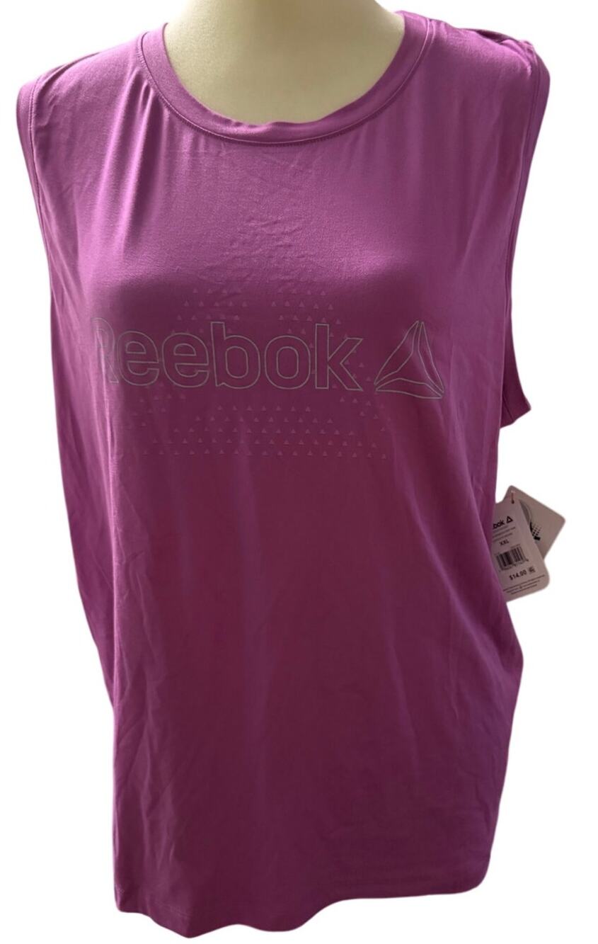 Reebok Running Relaxed Fit Muscle Tank Top, Purple, Women's Plus Size 2XL, NWT